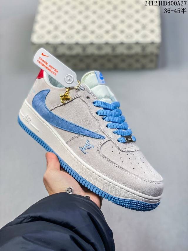 高端定制 联名倒勾头层全猪八洛杉矶潮牌店限量发售 公司级 Undefeated X Nike Air Force 1 Low 空军一号低帮休闲板鞋 定制皮料 原