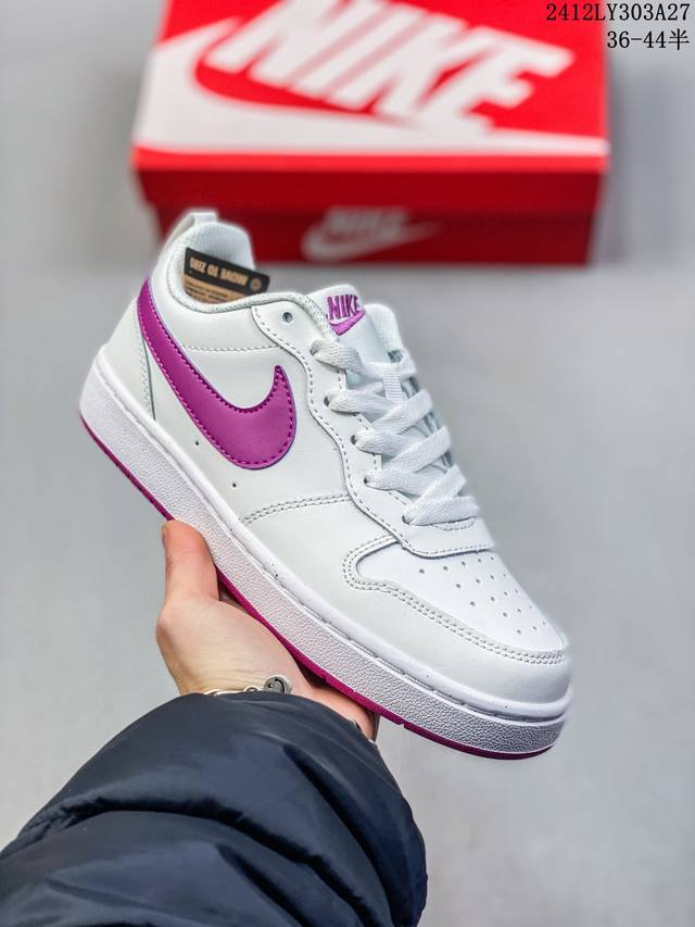 真标半码耐克 Nike Court Borough Low 低帮百搭透气休闲运动板鞋 经典耐用的设计 兼顾舒适脚感和出众风范 演绎匠心之作 结构性的支撑贴合感结