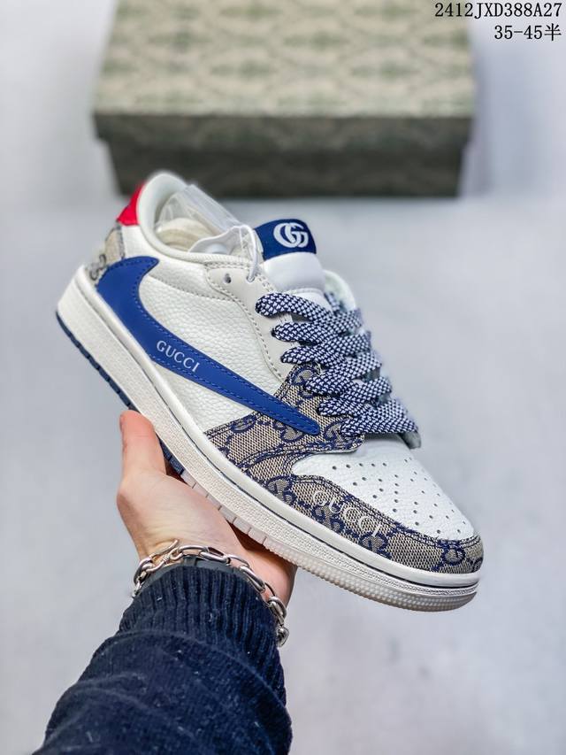 公司级 Travis Scott X Fragment Design X Jordan Air Jordan 1 Low Og Sp “古驰联名 白青玉” 多方