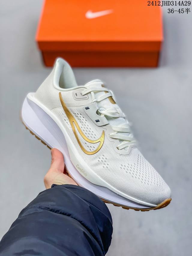 公司级nike Quest 6极速6代网面透气 时尚休闲跑步鞋 简约高科技设计采用多层材料，为双足带来凉爽感受和稳固体验时尚鞋面搭配中足包覆设计，提供稳固贴合感