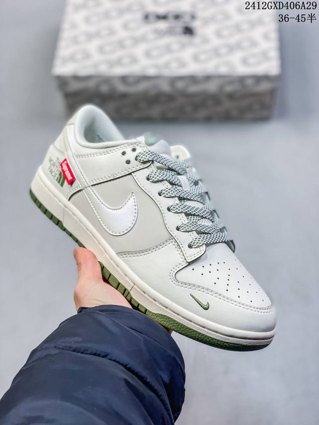 海外爆款限量发售！公司级 Nike Sb Dunk Low“ Supreme联名 灰勾双小勾” 周年高端定制 低帮休闲板鞋 定制鞋盒 大厂纯原品质出货 超高清洁