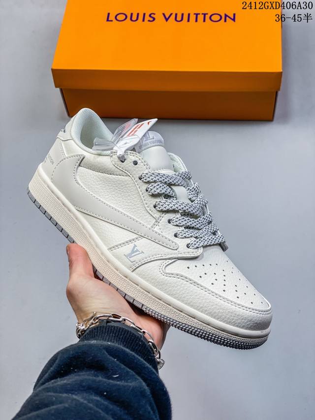 Travis Scott X Fragment Design X Jordan Air Jordan 1 Low Og Sp “Lv联名 米灰底” 多方联名合作