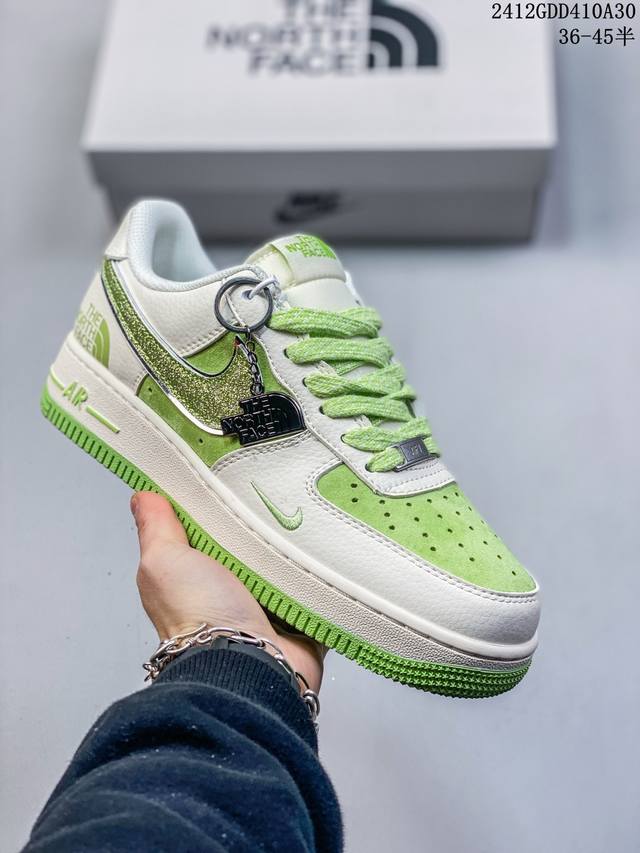 Nike Air Force 1 Low 07 X The North Face 白青小钩满天星 原楦头原纸板 打造纯正低帮空军版型 专注外贸渠道 全掌内置蜂窝