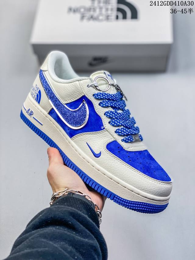 Nike Air Force 1 Low 07 X The North Face 白青小钩满天星 原楦头原纸板 打造纯正低帮空军版型 专注外贸渠道 全掌内置蜂窝