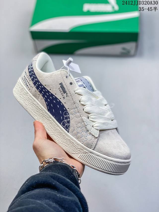 彪马puma Suede Xl 低帮复古轻便透气防滑减震休闲鞋 厚底增高运动板鞋 类型：男女鞋 尺码: 35-45含半码 货号：395777-02 编码：12J