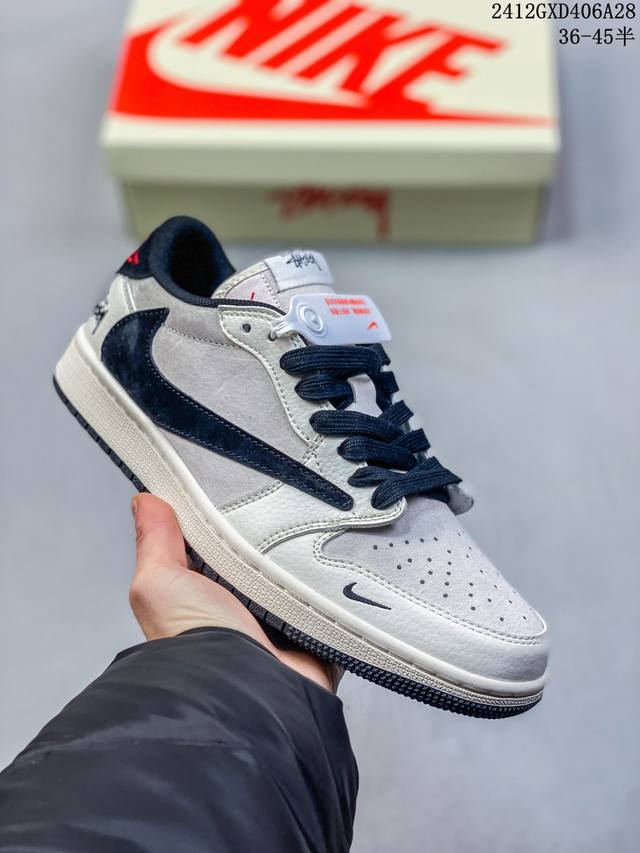 款限量发售！公司级 Nike Jordan Air Jordan 1 “Mlb联名 复古蓝牛仔” 高端定制 低帮 复古 减震 防滑 耐磨 篮球鞋 定制鞋盒 大厂