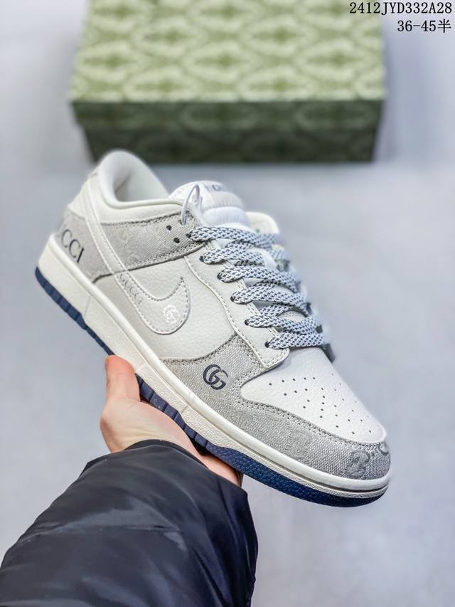 Nike Sb Dunk Low“古驰联名 烟灰” 周年高端定制 低帮休闲板鞋 3M反光 大厂出货 纯正版型 定制鞋盒 Dunk Sb顾名思义，具有经典的dun