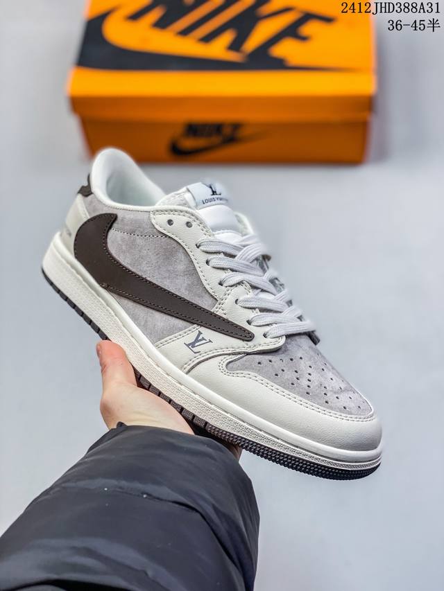 公司级 Travis Scott X Fragment Design X Jordan Air Jordan 1 Low Og Sp “古驰联名 白青玉” 多方