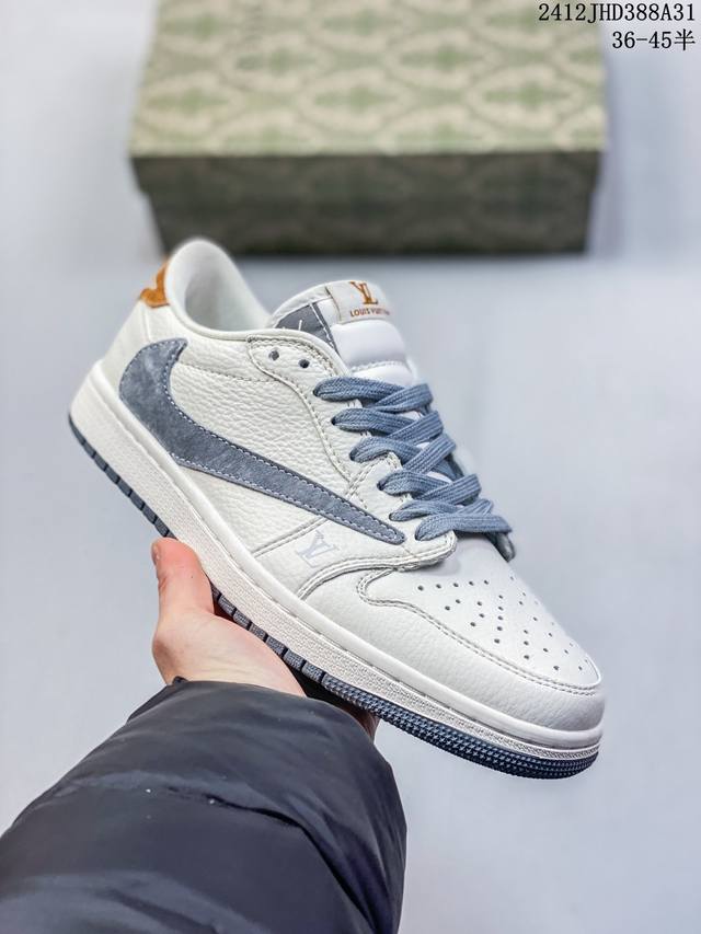 公司级 Travis Scott X Fragment Design X Jordan Air Jordan 1 Low Og Sp “古驰联名 白青玉” 多方