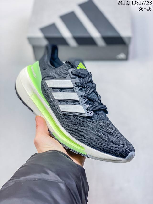 2024年春季adidas Ultraboost Light休闲减震防滑透气 低帮跑步鞋 男女款白蓝色 12Jjd317A28