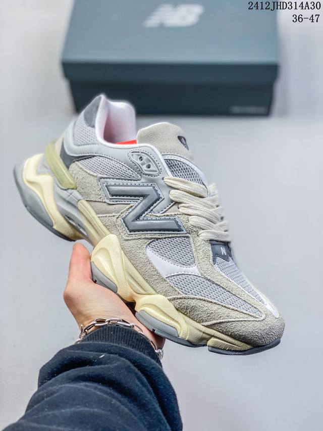 公司级new Balance 公司级版本 Nb9060 联名款 复古休闲运动慢跑鞋 鞋款灵感源自设计师本人对夏日的怀日回忆。鞋面大身由空间双格及磨砂鞋面拼接而生