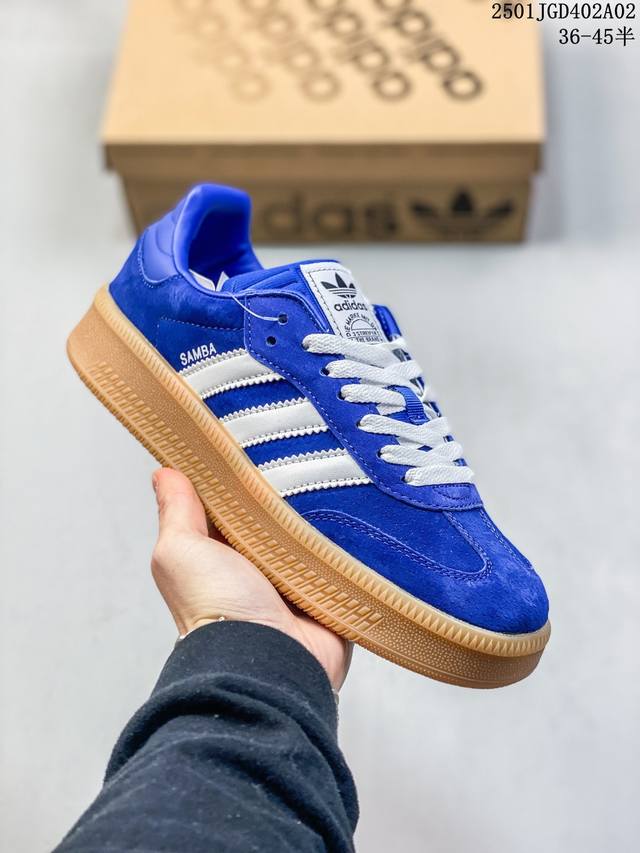 阿迪达斯 三叶草adidas Samba Xlg 桑巴舞系列绅士德训足球风百搭低帮厚底增高休闲运动板鞋。货号：Ie1576 Size：如图所示 01Jgd402