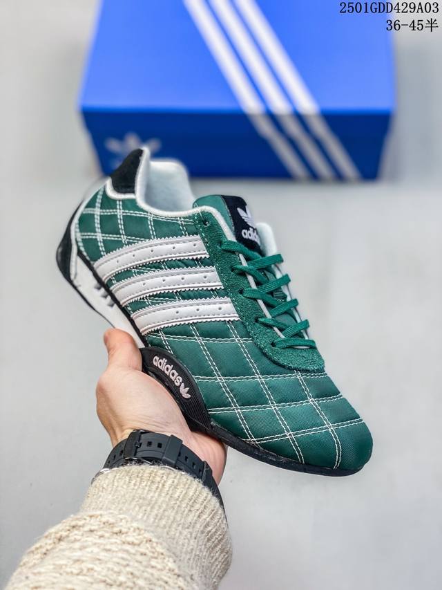 Adidas Adiracer Lo阿迪达斯复古学院绿尼龙皮面拼接赛车鞋休闲鞋 尺码：36-45半 编码：01G 429A03