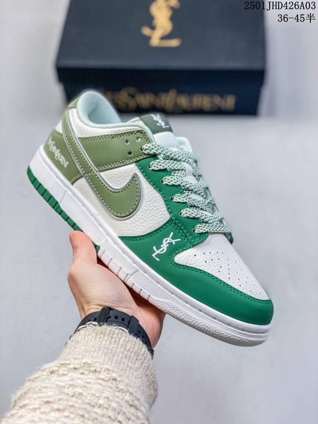 年终工厂清仓福利特价 公司级头层皮 Nike Sb Dunk Low“圣罗兰联名” 周年高端定制 低帮休闲板鞋 定制鞋盒 大厂纯原出品 超高清洁度 皮料切割干净