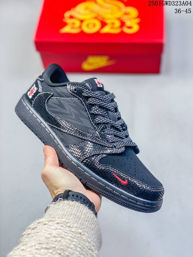 海外爆款限量发售！公司级 Travis Scott X Fragment Design X Jordan Air Jordan 1 Low Og Sp “蛇年限