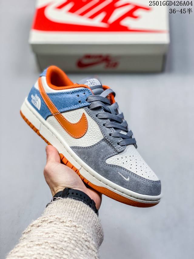 海外爆款限量发售！Nike Sb Dunk Low“北面联名 米白绿四勾高端定制 低帮休闲板鞋 定制鞋盒 大厂纯原品质出货 超高清洁度 皮料切割干净无任何毛边