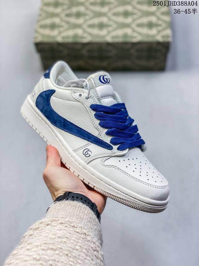 公司级 Travis Scott X Fragment Design X Jordan Air Jordan 1 Low Og Sp “古驰联名 白青玉” 多方