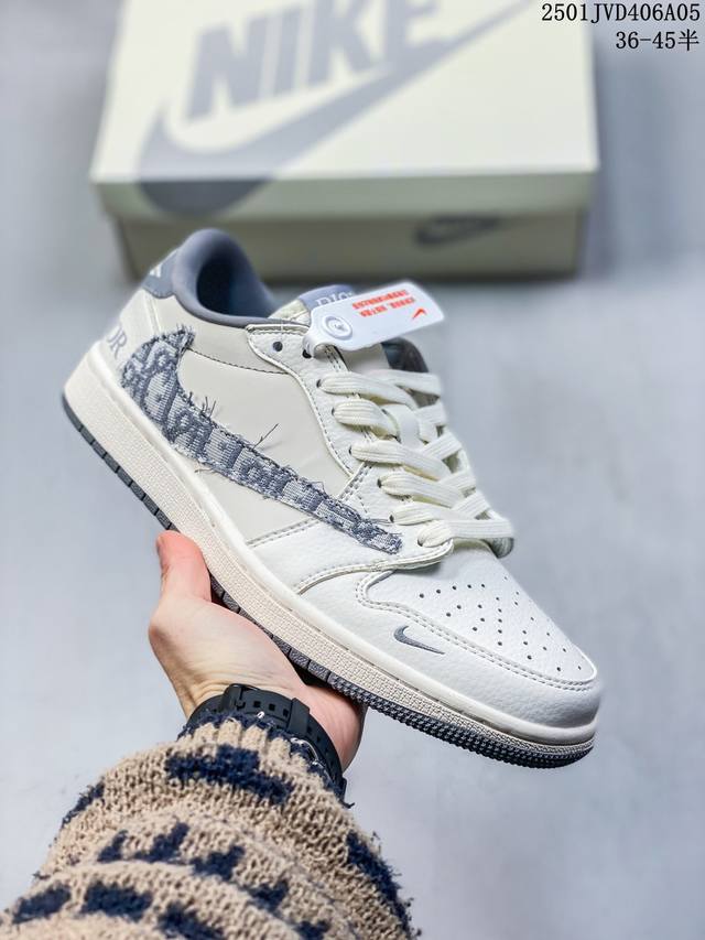 海外爆款限量发售！公司级 Travis Scott X Fragment Design X Jordan Air Jordan 1 Low Og Sp迪奥联名