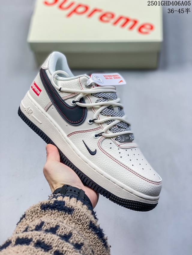 海外限量发售！公司级nike Air Force 1 '07 Low “斯图西 简约灰”空军一号 低帮 运动鞋 休闲鞋 折边针车 工艺难度大 原楦头原纸板 原装