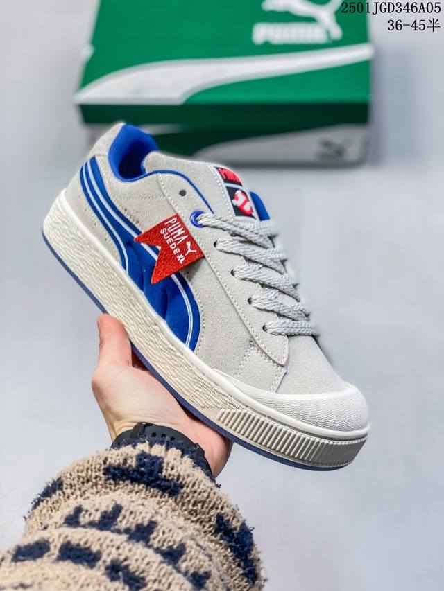 简介：真标puma Suede Xl Crush Stay Pufl 防滑耐磨 彪马低帮经典百搭休闲运动板鞋 货号:39967 1 尺码:36 37 37.5