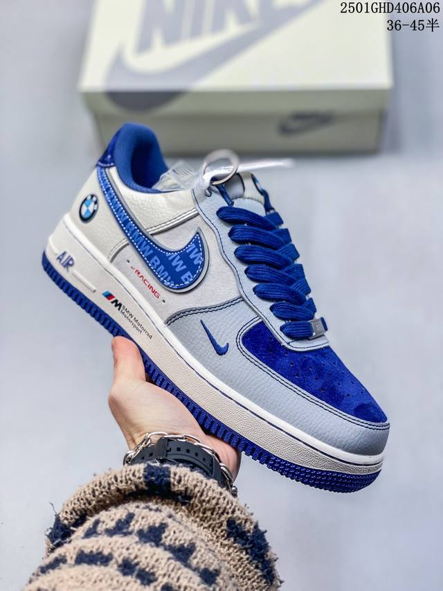 海外限量发售！公司级nike Air Force 1 '07 Low “Supreme联名 米蓝双色”空军一号 低帮 运动鞋 休闲鞋 折边针车 工艺难度大 原楦