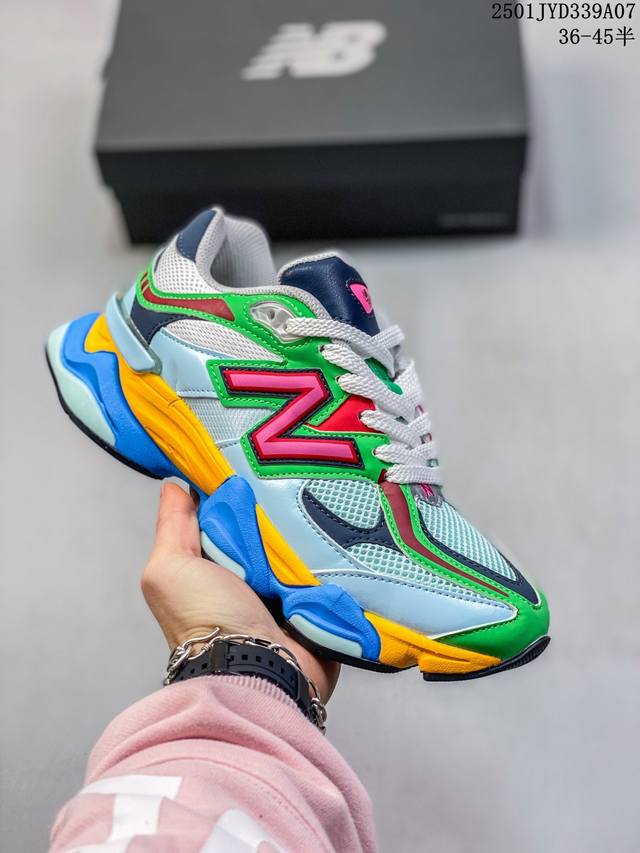 公司级new Balance 公司级版本 Nb9060 联名款 复古休闲运动慢跑鞋 鞋款灵感源自设计师本人对夏日的怀日回忆。鞋面大身由空间双格及磨砂鞋面拼接而生