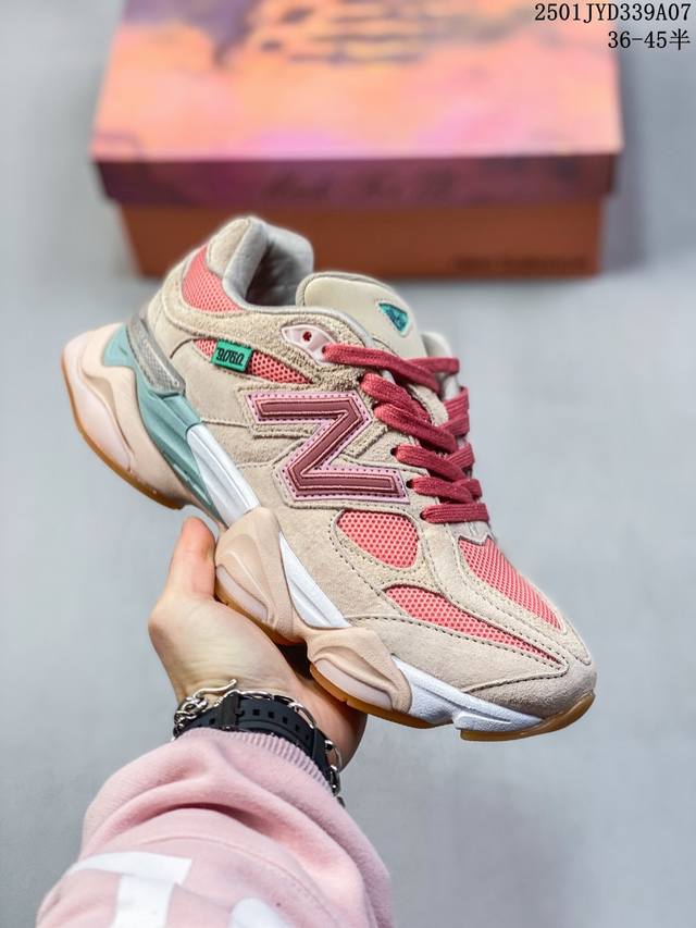 公司级new Balance 公司级版本 Nb9060 联名款 复古休闲运动慢跑鞋 鞋款灵感源自设计师本人对夏日的怀日回忆。鞋面大身由空间双格及磨砂鞋面拼接而生