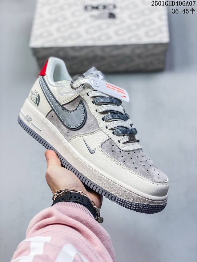 海外限量发售！公司级nike Air Force 1 '07 Low “北面联名--Cdg米红尾”空军一号 低帮 运动鞋 休闲鞋 折边针车 工艺难度大 原楦头原