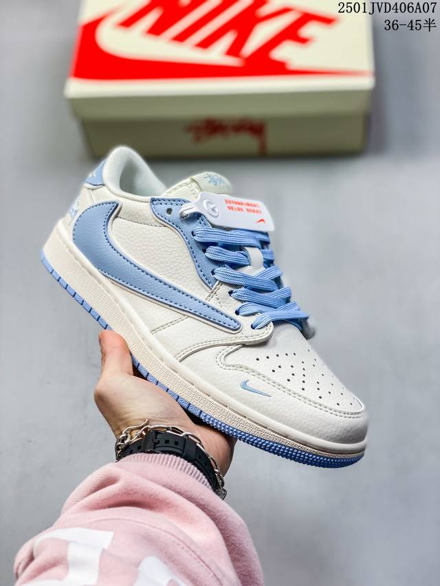 海外爆款限量发售！公司级 Travis Scott X Fragment Design X Jordan Air Jordan 1 Low Og Sp 斯图西联