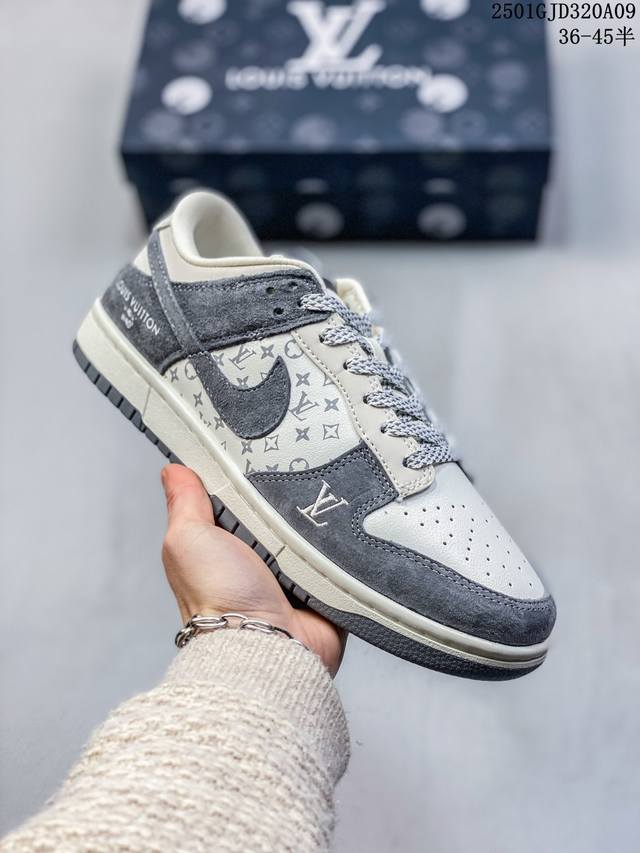 Nk Sb Dunk Low Lv联名白黑双色大底 夜光效果 3M反光 周年高端定制 低帮休闲板鞋 #高端定制鞋盒 原装头层材料 独家版型蒸餾加工 大厂纯原品质