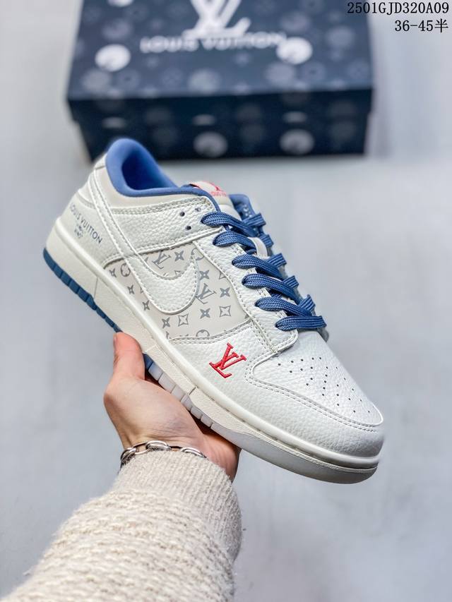 Nk Sb Dunk Low Lv联名白黑双色大底 夜光效果 3M反光 周年高端定制 低帮休闲板鞋 #高端定制鞋盒 原装头层材料 独家版型蒸餾加工 大厂纯原品质