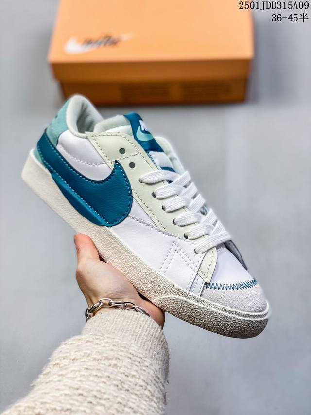 Nike Blazer '77 Jumbo 皮革 复古 防滑耐磨轻便 低帮 板鞋开拓者 尺码：见图 编码：01J 315A09