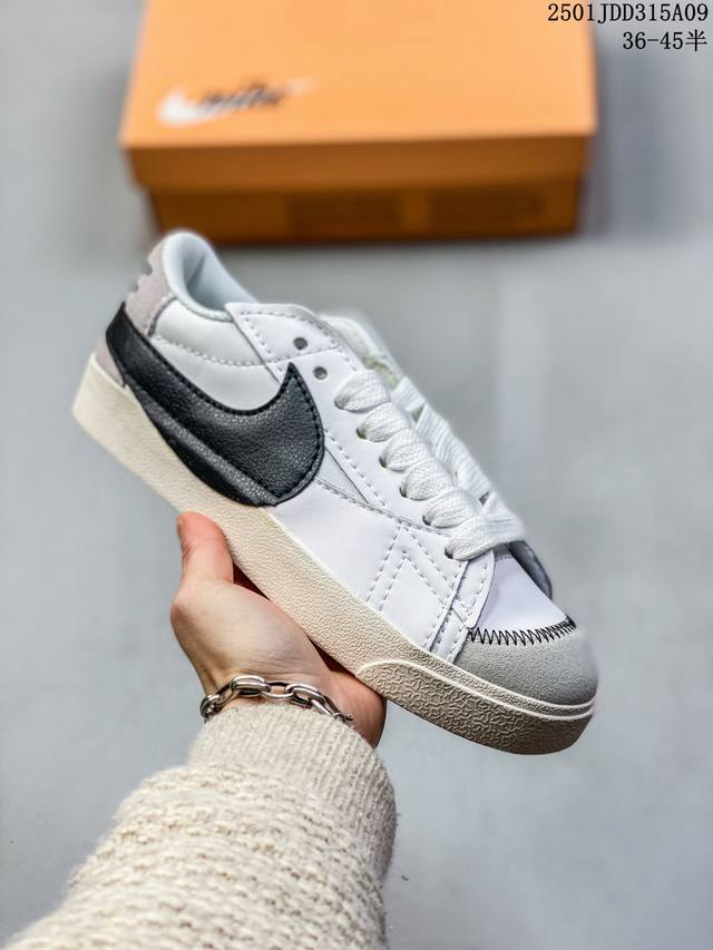 Nike Blazer '77 Jumbo 皮革 复古 防滑耐磨轻便 低帮 板鞋开拓者 尺码：见图 编码：01J 315A09