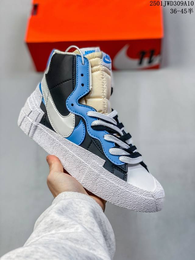 Sacai X Nk Blazer Mid Dunk 重磅联名 解构双勾走秀 联名款开拓者高帮休闲板鞋 全新订单出货 工厂优势 老客户优势供货 大厂流水线原鞋原