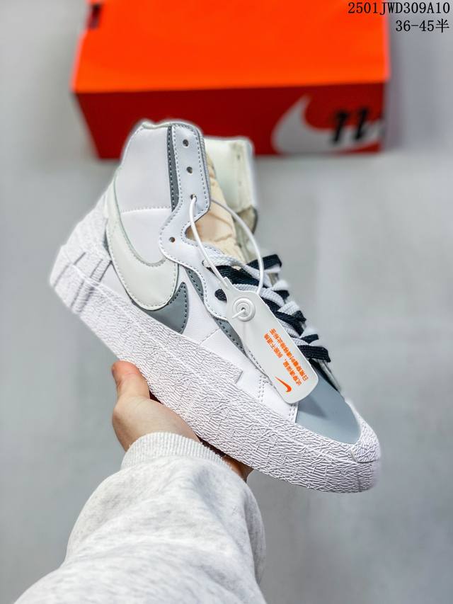 Sacai X Nk Blazer Mid Dunk 重磅联名 解构双勾走秀 联名款开拓者高帮休闲板鞋 全新订单出货 工厂优势 老客户优势供货 大厂流水线原鞋原