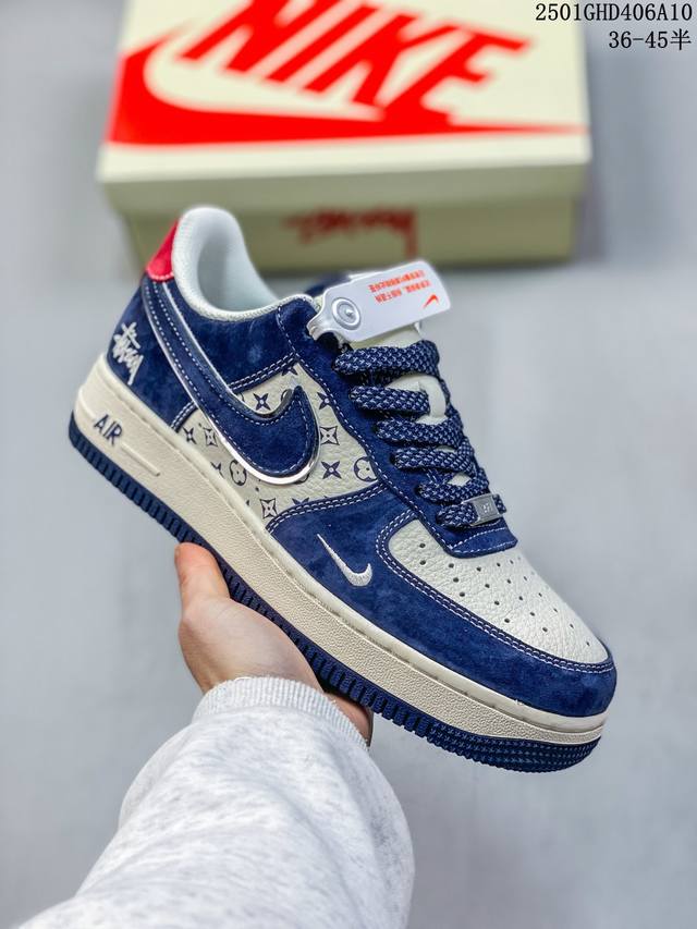 独家实拍nk Air Force 1‘07 Low 斯图西联名-深蓝红印花 空军一号 低帮休闲板鞋 Xz6188-350 #原楦头原纸板 原装鞋盒 定制五金配件