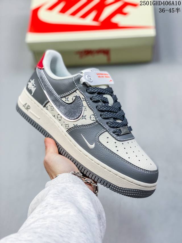 独家实拍nk Air Force 1‘07 Low 斯图西联名-深蓝红印花 空军一号 低帮休闲板鞋 Xz6188-350 #原楦头原纸板 原装鞋盒 定制五金配件