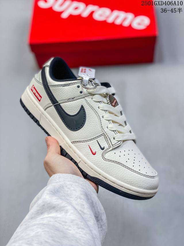 Supreme X Nk Dunk Low 低帮sup联名白黑红 货号：Xx2025-316 Size：36 36.5 37.5 38 38.5 39 40 4