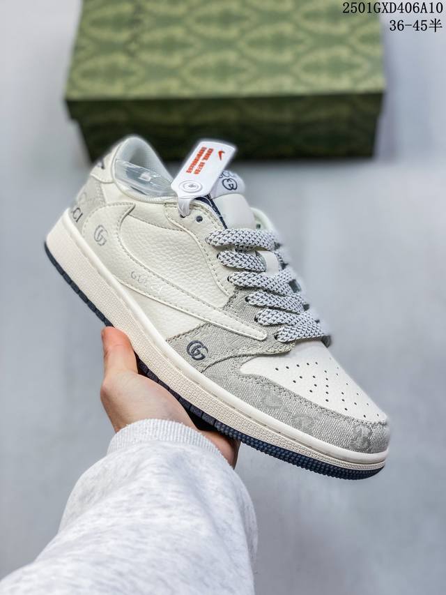 Travis Scott X Fragment Design X Jordan Air Jordan 1 Low Og Sp 古驰联名 “烟灰色” 多方联名合作