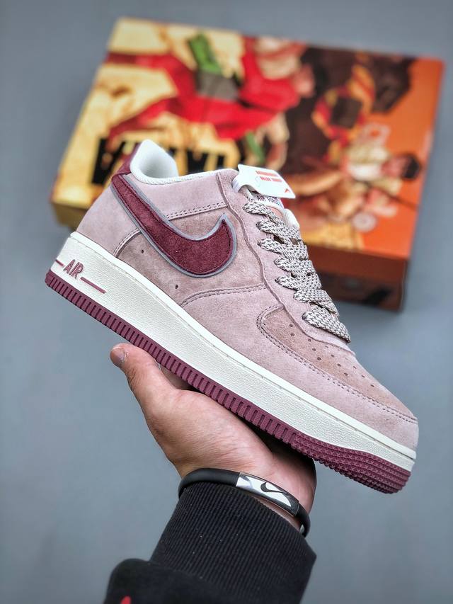 Akira X Nike Air Force 1'07 Low 枣红配色 空军一号满天星低帮休闲板鞋 Kt0036-088 #原厂麂皮 原楦原纸板 纯正版型 正