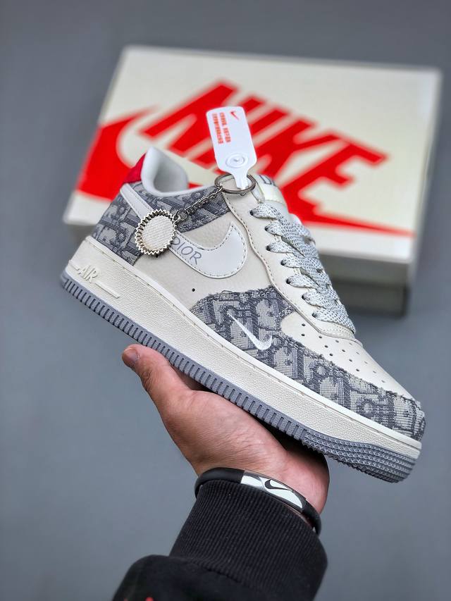 Nike Air Force 1'07 Low 迪奥联名-灰花纹 空军一号 低帮休闲板鞋 Df0 -021 #原楦头原纸板 原装鞋盒 定制五金配件 内置全掌气垫