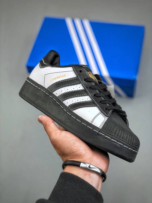 Adidas Originals Superstar Xlg 贝壳头系列低帮厚底松糕经典百搭休闲运动板鞋 “白黑”Ie8409 尺码：35-45 半