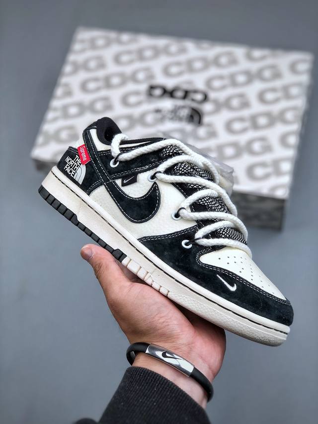 Nike Sb Dunk Low 北面 X Sup系列 绑带黑白黑勾 周年高端定制 低帮休闲板鞋 Yx5066-227 #定制鞋盒 大厂纯原品质出货 超高清洁度