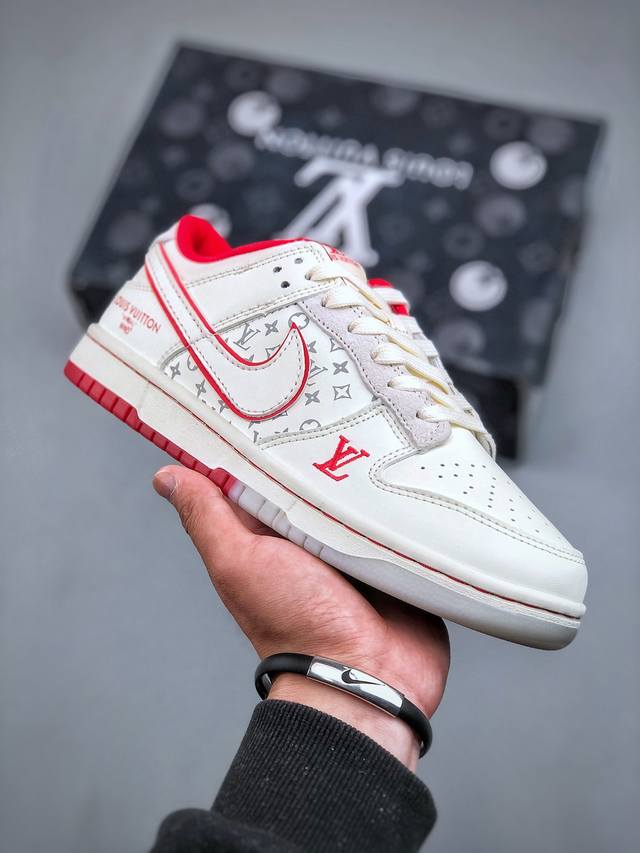 Nike Sb Dunk Low Lv联名 周年高端定制 低帮休闲板鞋 #高端定制鞋盒 原装头层材料 独家版型蒸餾加工大厂纯原品质出货 超高清洁度 皮料切割干净