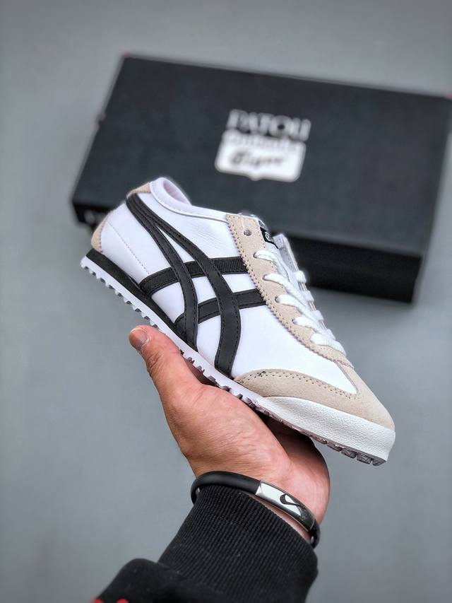 Maison Patou X Onitsuka Tiger Mexico 66 鬼冢虎经典墨西哥系列低帮复古经典百搭休闲皮革慢跑鞋 3C380-100 尺码：3