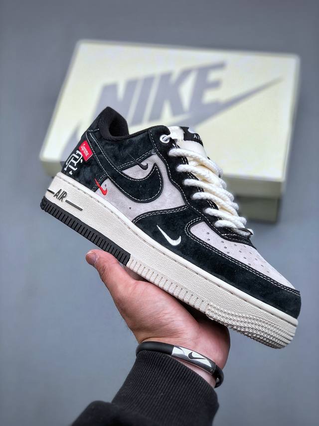 Nike Air Force 1'07 Low Supreme冠军联名 米黑小三勾 空军一号 低帮休闲板鞋 Sj6698-019 #原楦头原纸板 原装鞋盒 定制