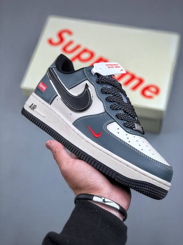 Nike Air Force 1 Low 07 X Supreme 白藏蓝红小钩满天星原楦头原纸板 打造纯正低帮空军版型专注外贸渠道 全掌内置蜂窝气垫 原盒配件