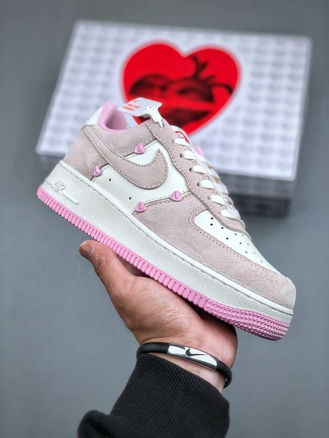 Nike Air Force 1 Low 07 Valentine‘S Day 白粉原楦头原纸板 打造纯正低帮空军版型专注外贸渠道 全掌内置蜂窝气垫 原盒配件