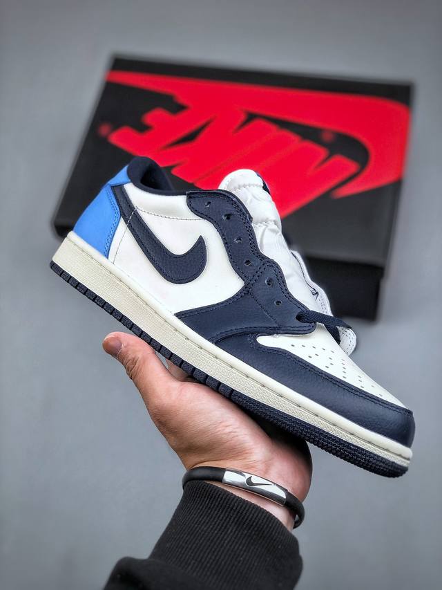 Nike Air Jordan 1 Retro Low Og Obsidian Aj1乔丹一代低帮经典复古文化休闲运动篮球鞋“白蓝黑曜石”Cz0790-400