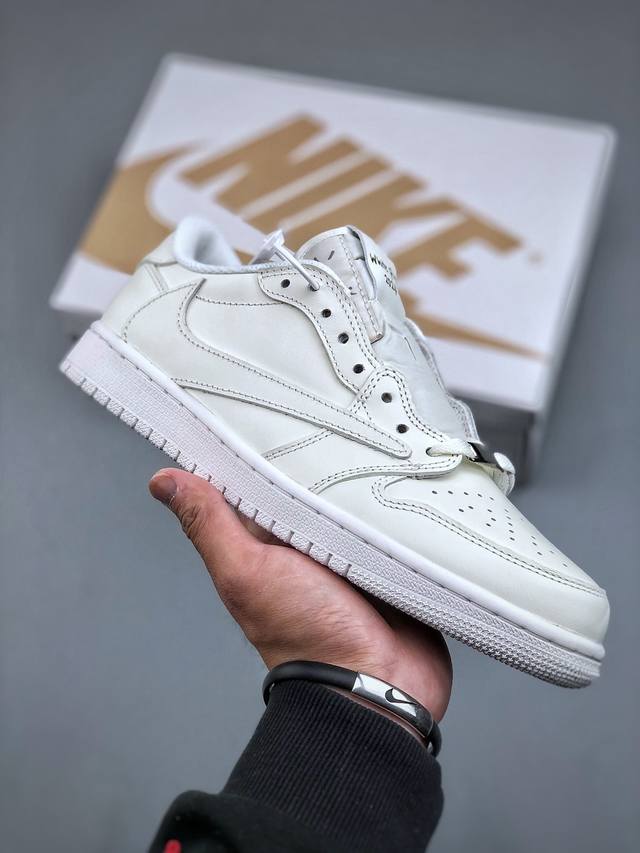 当红嘻哈歌手特拉维斯 斯科特携手travis Scott X Nike Air Jordan 1 Low Og Sp White Aj1乔丹一代经典低帮文化百搭